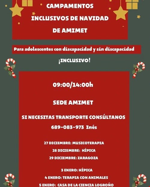 Campamentos inclusivos de Navidad