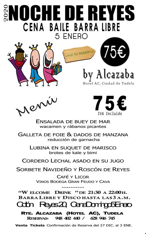 Cena y cotillón de Reyes 2020