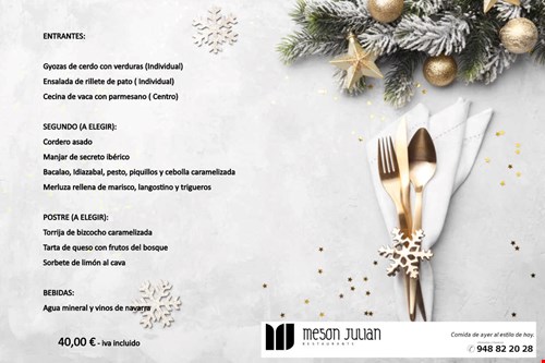 Menú Navidad y Empresas 2019
