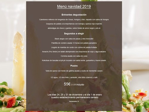 Menu NAVIDAD 2019