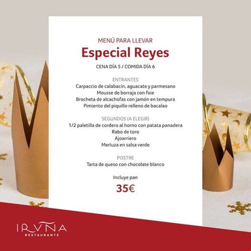 Menú para llevar en Reyes